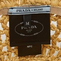 Prada Beige Crochet Bucket Hat M