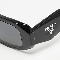 Pre Owned Pravda Black SPR 17W Symbole Rectangle Sunglasses