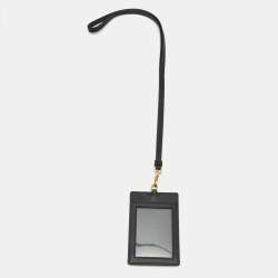 Prada Black Saffiano Leather Badge Holder