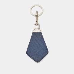 Prada Blue Crocodile Triangle Logo Key Chain