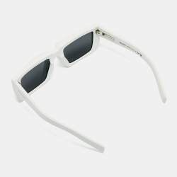 مملوكة مسبقًا Prada White/Grey SPR24Y Frame Rectangular Sunglasses