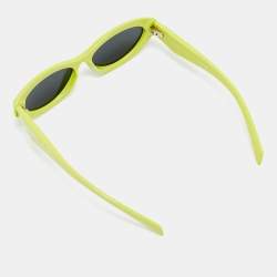 Pre Owned Prada Lime Green/Black PR 26ZS Frame Oval Sunglasses