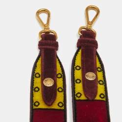 Pre Owned Prada Magenta Velvet Patterned Velour Shoulder Bag Strap