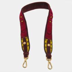 Prada Magenta Velvet Patterned Velour Shoulder Bag Strap 