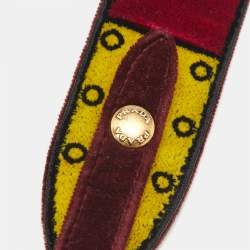 Pre Owned Prada Magenta Velvet Patterned Velour Shoulder Bag Strap