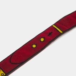 Pre Owned Prada Magenta Velvet Patterned Velour Shoulder Bag Strap