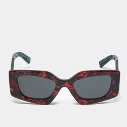 Pre Owned Prada Red/Black SPR 15Y Frame Cat Eye Sunglasses