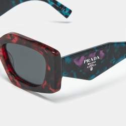 Pre Owned Prada Red/Black SPR 15Y Frame Cat Eye Sunglasses