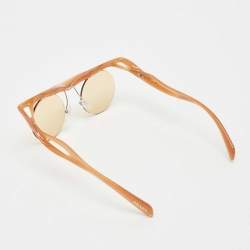 Pre Owned Prada Brown SPR A24 Rimeless Round Sunglasses