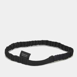 Pre Owned Prada Black Re-Nylon Logo Plaque Elastic Headband