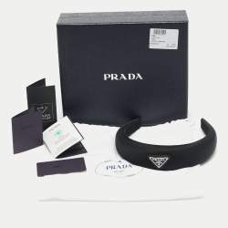 Pre Owned Prada Black Re-Nylon Wide Headband