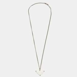 Pre Owned Prada Symbole Enamel Sterling Silver Pendant Necklace