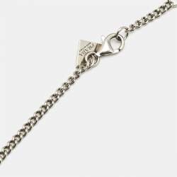 Pre Owned Prada Symbole Enamel Sterling Silver Pendant Necklace