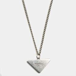 Pre Owned Prada Symbole Enamel Sterling Silver Pendant Necklace