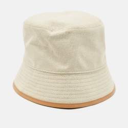 Pre Owned Prada Beige Linen Blend Bucket Hat M