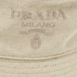 Pre Owned Prada Beige Linen Blend Bucket Hat M