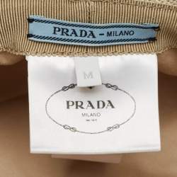 Pre Owned Prada Beige Linen Blend Bucket Hat M