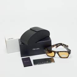 Pre Owned Prada Tortoise Brown SPR A06 Square Sunglasses