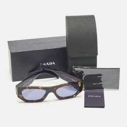 Pre Owned نظارة شمسية برادا SPR A01 مستطيلة بني/أرجواني ستايل سلحفاة