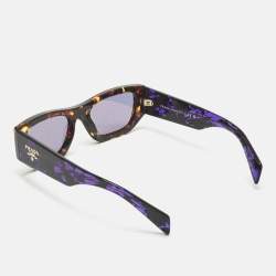 Pre Owned نظارة شمسية برادا SPR A01 مستطيلة بني/أرجواني ستايل سلحفاة