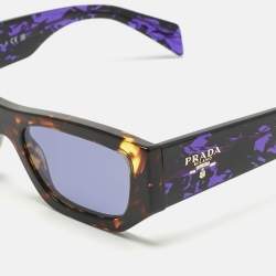 Pre Owned نظارة شمسية برادا SPR A01 مستطيلة بني/أرجواني ستايل سلحفاة