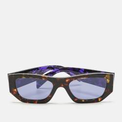 Pre Owned Prada Tortoise Brown/Purple SPR A01 Rectangle Sunglasses