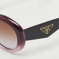 Pre Owned نظارة شمسية برادا SPR30P بإطار دائري متدرجة اللون البنفسجي 
