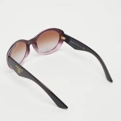 Pre Owned نظارة شمسية برادا SPR30P بإطار دائري متدرجة اللون البنفسجي 