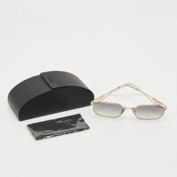 Pre Owned Prada Grey Gradient SPR A51 Logo Rectangle Sunglasses