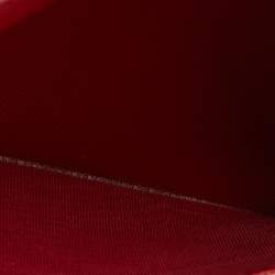 Pre Owned Prada Red Saffiano Metal Leather Logo Passport Holder