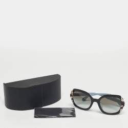 Pre Owned Prada Black/Blue Gradient SPR 16U F Square Sunglasses