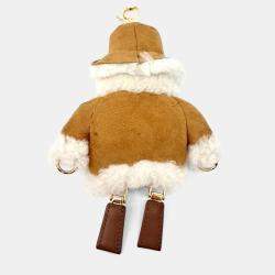 Pre Owned Prada Soft Robot Shearling Keychain