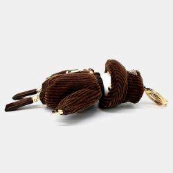Pre Owned Prada Soft Robot Corduroy Keychain