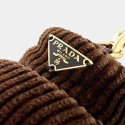 Pre Owned Prada Soft Robot Corduroy Keychain