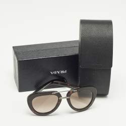 مملوكة مسبقًا نظارة شمسية برادا أفياتورز SPR 28R متدرجة بني سلحفاة