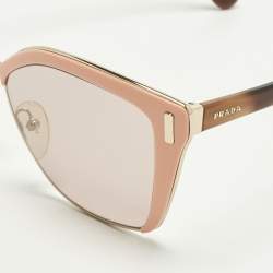Pre Owned Prada Peach/Tortoise Brown Gradient SPR 56T Butterfly Sunglasses