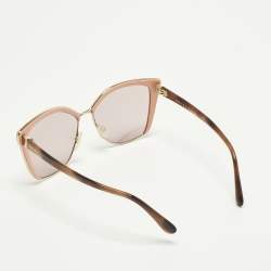 Pre Owned Prada Peach/Tortoise Brown Gradient SPR 56T Butterfly Sunglasses