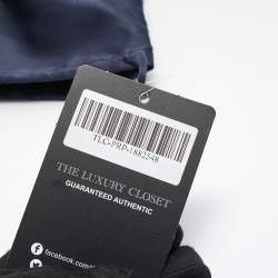 Pre Owned حزام حقيبة برادا مخطط كتف قماش وجلد أسود/أبيض