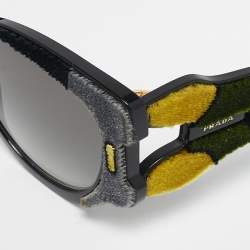 Pre Owned Prada Black Gradient SPR10U Tapestry Cat Eye Sunglasses