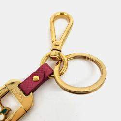 مملوكة مسبقًا Prada Gold Plated My Character Name Tag Keychain + Charm