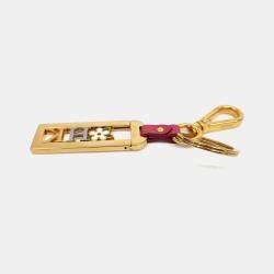 مملوكة مسبقًا Prada Gold Plated My Character Name Tag Keychain + Charm