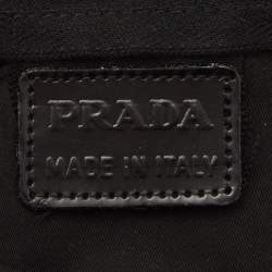 Pre Owned Prada Logo Black Nylon Pen Case