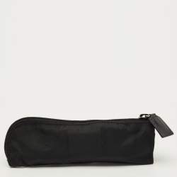 Pre Owned Prada Logo Black Nylon Pen Case