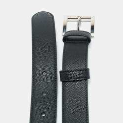 Pre Owned Prada Buckle 75CM Belt Black Leather