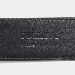 Pre Owned Prada Buckle 75CM Belt Black Leather