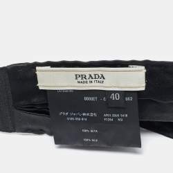 مملوكة مسبقًا Prada Black Satin Knotted Waist Belt S