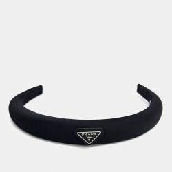 مملوكة مسبقًا Prada Black Logo Detail Hairband
