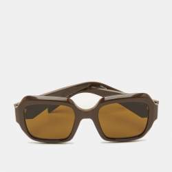 Pre Owned Prada Brown SPR28Z Frame Square Sunglasses