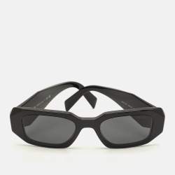 Pre Owned Prada Black SPR 17W Symbole Rectangle Sunglasses