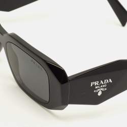 Pre Owned Prada Black SPR 17W Symbole Rectangle Sunglasses